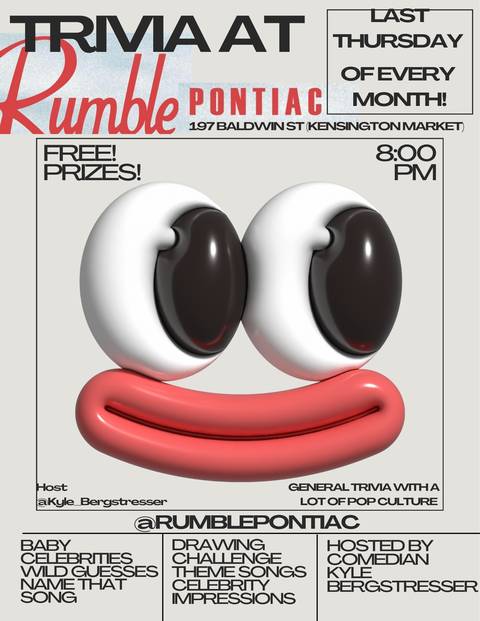 Trivia at Rumble Pontiac flyer