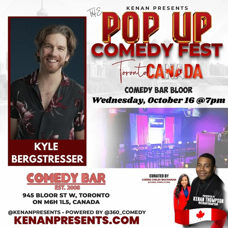 The Kenan Presents Pop Up Comedy Fest flyer with Kyle Bergstresser